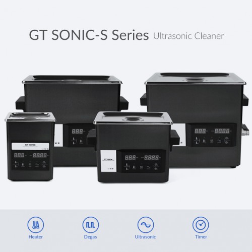 GT SONIC S-Series 2-9L 50-200W Touch Panel Ultrasonic Cleaner with Hot Water Cleaning