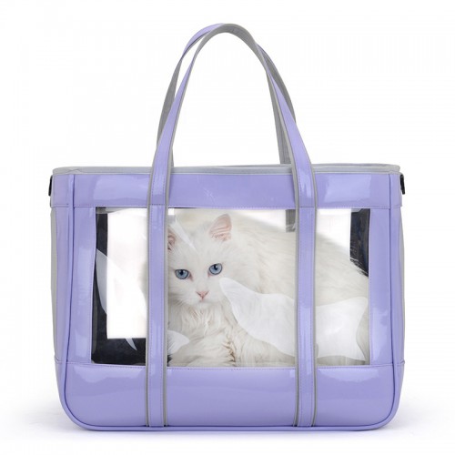 Portable Transparent Bag Pet Carrier Bag Dog Cat Zipper Handbag