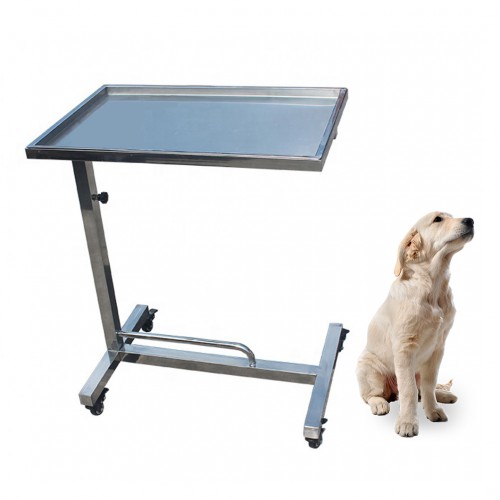 Veterinary stainless steel surgical instrument trays cart