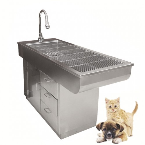 Vet Clinic Multifunctional Stainless Steel Pet Surgical Examination Table WT-16 With Facuets