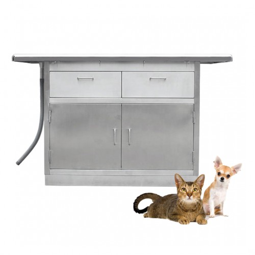 Veterinary stainless steel examination treatment table WT-32 with drawers and cabinets