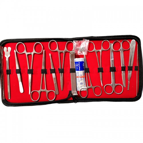 26Pcs Veterinary Anatomy Tool Set Anatomical Needle Scissors Tool