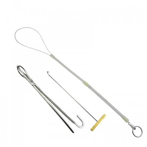 Veterinary Sow Midwifery Tool Midwifery Rope Pliers Hook Stainless Steel Obstetrical Instruments Set