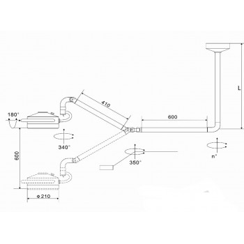 KWS KD-2012D-3C 36W LED Veterinary Surgical Lighting CE Ceiling Mounted