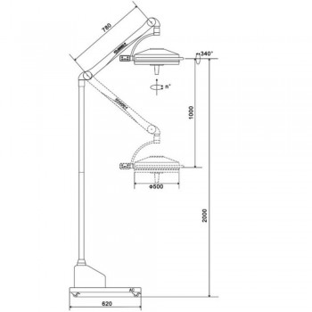 KWS KD-2036D-3 108W LED Veterinary Surgical Shadowless Light