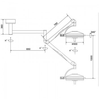 KWS KD-2036D-2 108W Ceiling LED Veterinary Shadowless Light