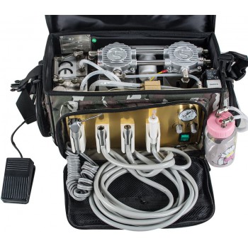 BEST 401 Portable Veterinary Dental Unit with Compressor + 3 Way Syringe + Suction + Tube 4H