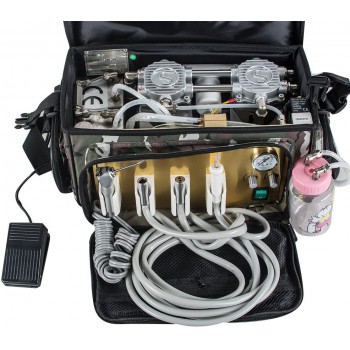 BEST 401 Portable Veterinary Dental Unit with Compressor + 3 Way Syringe + Sucti...