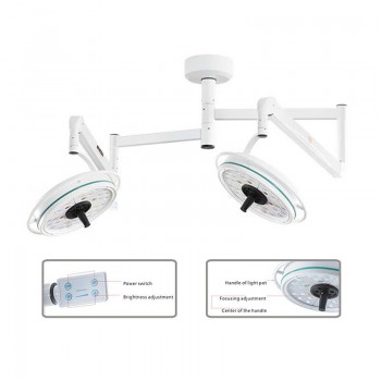 KWS KD-2072B-2 216W Veterinary Two Headed Ceiling LED Surgical Exam Light Shadowless Lamp