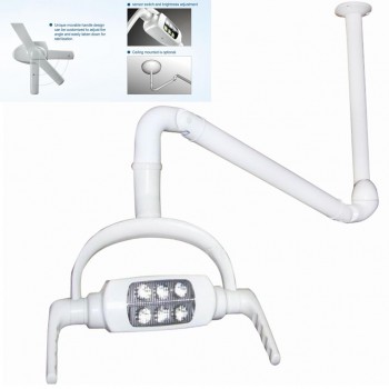 Veterinary Operating Lamp 6 LED Lens Ceiling-mounted Type With Arm