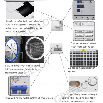 Veterinary 8-23L Mini Autoclave Sterilizer Vacuum Steam With Printer