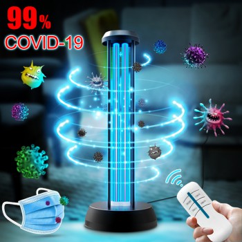 38W Ultraviolet + Ozone Germicidal Lamp Portable UV-C Disinfection Light Sanitizer