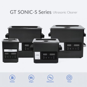 GT SONIC S-Series 2-9L 50-200W Touch Panel Ultrasonic Cleaner with Hot Water Cle...