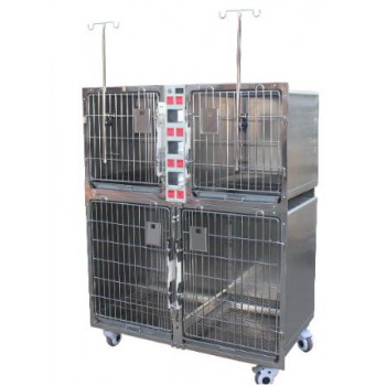 Veterinary Cage Banks Stainless Steel Animal Hospitalization Cage Veterinary Oxygen Cage- 4 Units