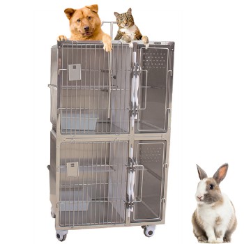 Veterinary Medical Cages Stainless Steel Dog Cages Oxygen Cage Veterinary icu Chamber - 4 Units