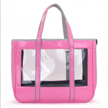 Portable Transparent Bag Pet Carrier Bag Dog Cat Zipper Handbag