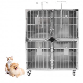 Veterinary Stainless Steel Cage Animal Hospital Infusion Cage Veterinary icu Cha...