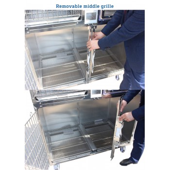 Veterinary Hospital Stainless Steel Oxygen Chamber Cage Animal Hospitalization Cage - 4 Units