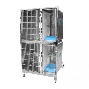 Veterinary Stainless Steel Pet Cage Mobile Dog Cat Cage WTC-02 - 4 Units