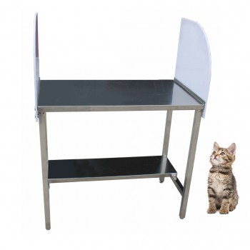 Veterinary Stainless Steel Pet Infusion Table With Acrylic Baffle