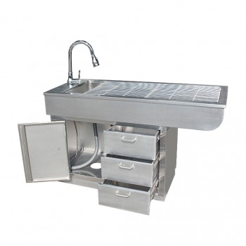 Vet Clinic Multifunctional Stainless Steel Pet Surgical Examination Table WT-16 With Facuets