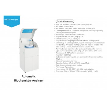 Veterinary Fully Automatic Biochemistry Analyzer 220 Tests/Hour