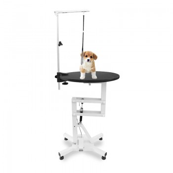 Pet Pneumatic Grooming Round Table High Adjustable Rotatable Table-top for Cat D...