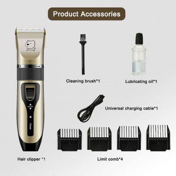 Electric Pet Grooming Kit Low Noise Dog Cats Hair trimmer WTF6-1