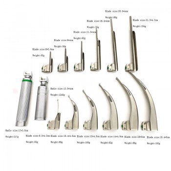 Veterinary Animal Anesthesia Laryngoscope Fiber Optic Laryngoscope 12 Leaves 2 Handle