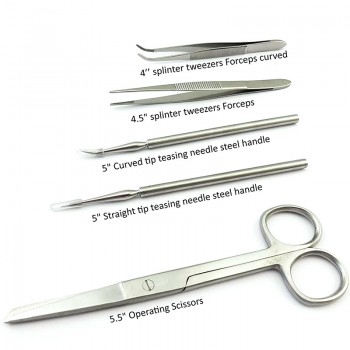 22Pcs Vet Scalpel Tool Stainless Steel Dissection Scissors Anatomical Tweezers Needle Medical Experiment tool