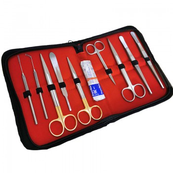 9Pcs Scalpel Tool Kit Veterinary Dissection Scissors Anatomical Needle Probe Set