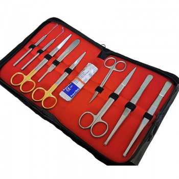 9Pcs Scalpel Tool Kit Veterinary Dissection Scissors Anatomical Needle Probe Set