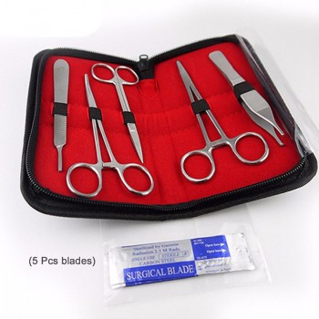 10Pcs Stainless Steel Veterinary Anatomy Tool Kit Scalpel Blades