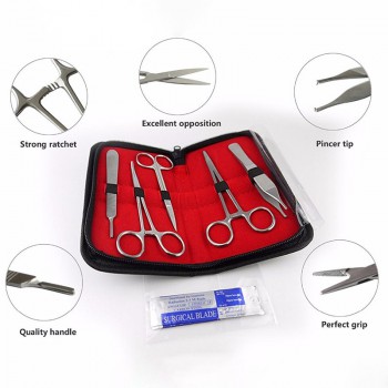 10Pcs Stainless Steel Veterinary Anatomy Tool Kit Scalpel Blades