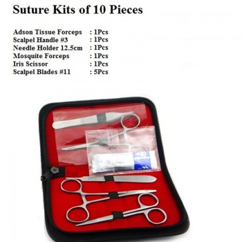 10Pcs Stainless Steel Veterinary Anatomy Tool Kit Scalpel Blades