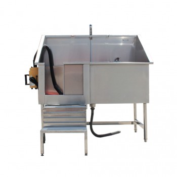 Stainless Steel Dog Cat Pet Pedal Bath Sink WT-12 With Hair Drier Machine And Sliding-door