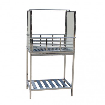 Veterinary Stainless Steel Movable Infusion Table WT-37 With Glass Baffle