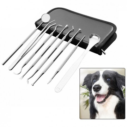 8 Pcs/set Pet Teeth Cleaning Tools Dogs Cats Tartar Stones Remover Dental Scraper Animal Tooth Care Tool Set