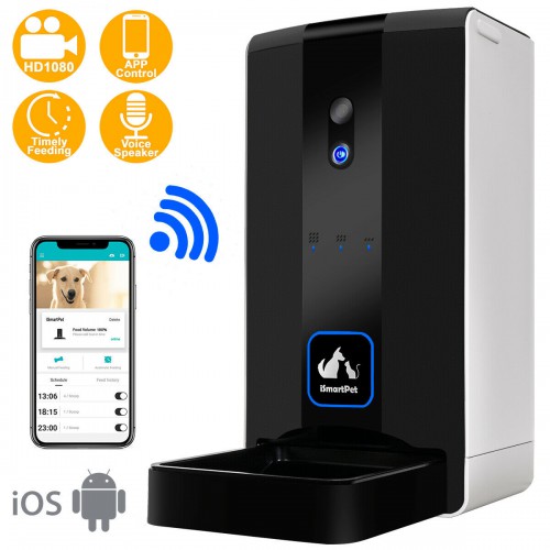 Pet Automatic Feeder Dog Cat Food Dispenser Smart App WiFi Camera 7L