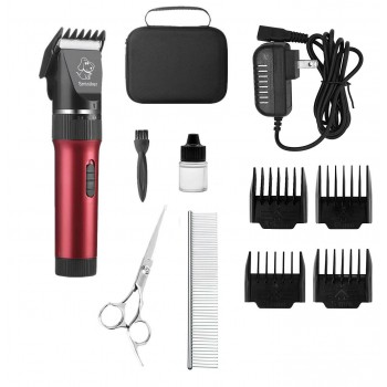 Pet Grooming Kit Dog Cat Clippers Combs Scissors Cordless Low Noise，Dog and cat