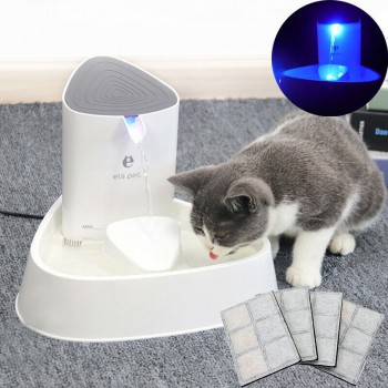1.8L Electric Automatic Pet Dog Cat Water Fountain Drinking Bowl LED Dispenser