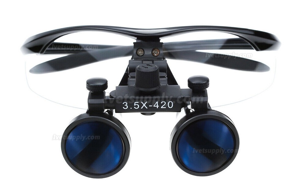 Veterinary 3.5X Binocular Loupes + 5W LED Head Light w/ Filter + Aluminum Box Black Veterinary 3.5X Binocular Loupes + 5W LED Head Light w/ Filter + Aluminum Box Black