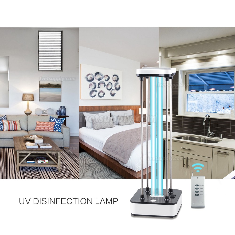 36W Ultraviolet + Ozone Germicidal Lamp UV Sterilization Quartz Lights with Remote