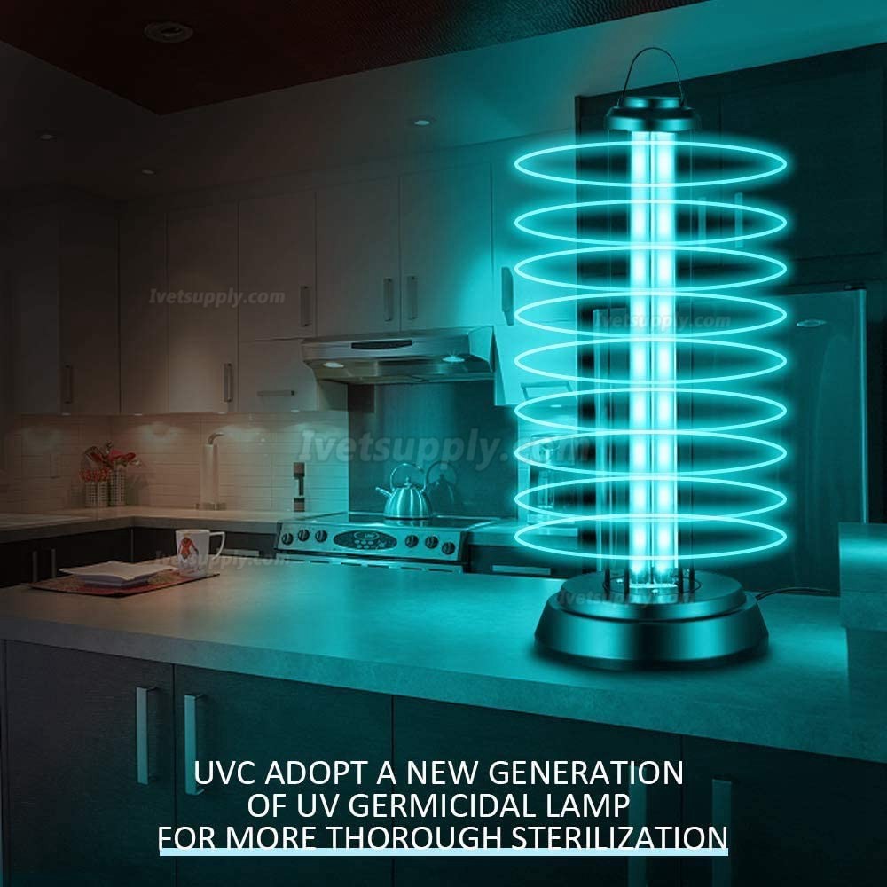38W Ultraviolet + Ozone Germicidal Lamp Portable UV-C Disinfection Light Sanitizer