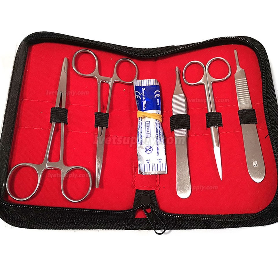 10Pcs Stainless Steel Veterinary Anatomy Tool Kit Scalpel Blades
