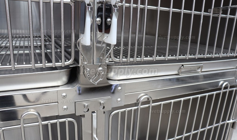 Veterinary Stainless Steel Animal Hospitalization Cage Pet Infusion Chamber - 4 Units Veterinary Stainless Steel Animal Hospitalization Cage Pet Infusion Chamber - 4 Units