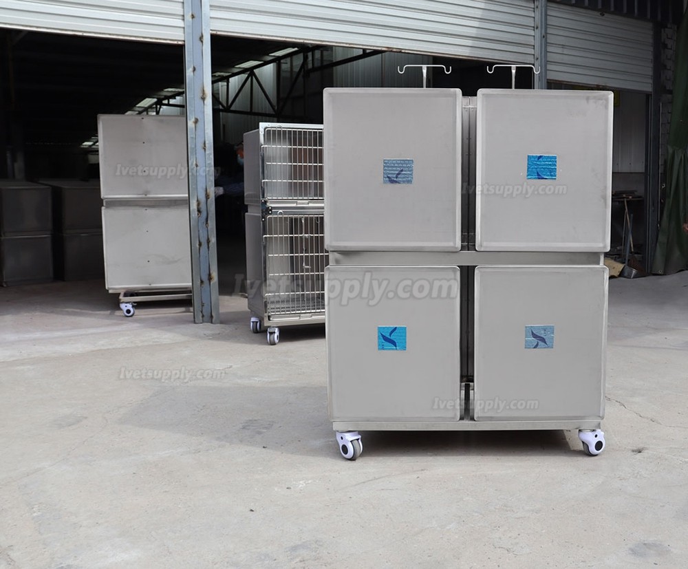 Veterinary Stainless Steel Cage Animal Hospital Infusion Cage Veterinary icu Chamber - 4 Units Veterinary Stainless Steel Cage Animal Hospital Infusion Cage Veterinary icu Chamber - 4 Units