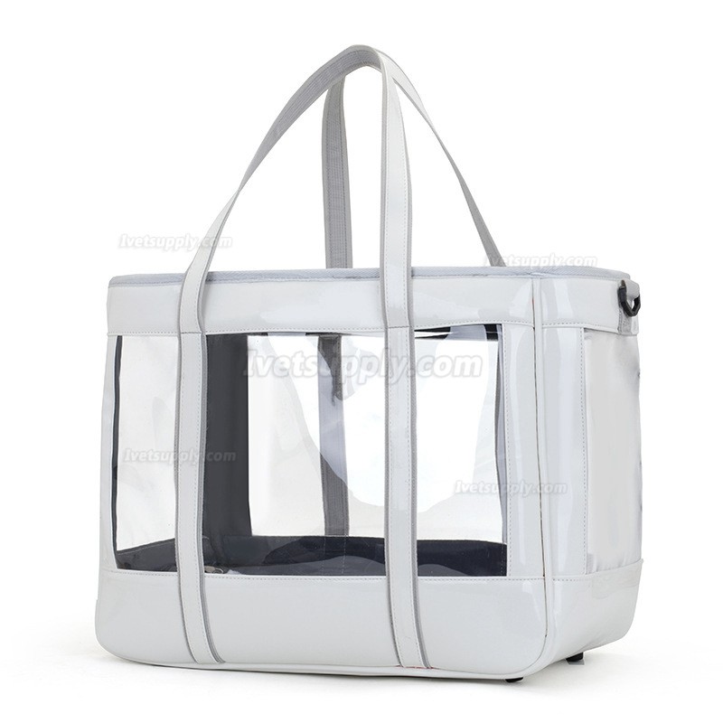 Portable Transparent Bag Pet Carrier Bag Dog Cat Zipper Handbag