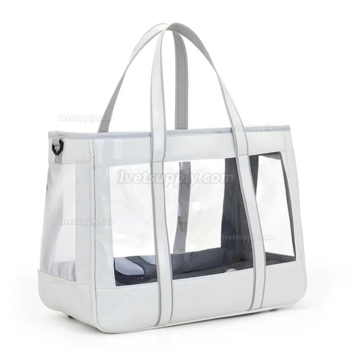 Portable Transparent Bag Pet Carrier Bag Dog Cat Zipper Handbag