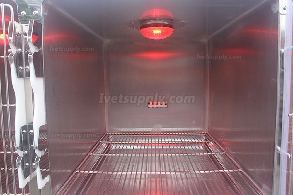 Vet Pet Cages Stainless Steel Animal Pet Cages C-07 with Inpatient Oxygen Cage + Warm Light